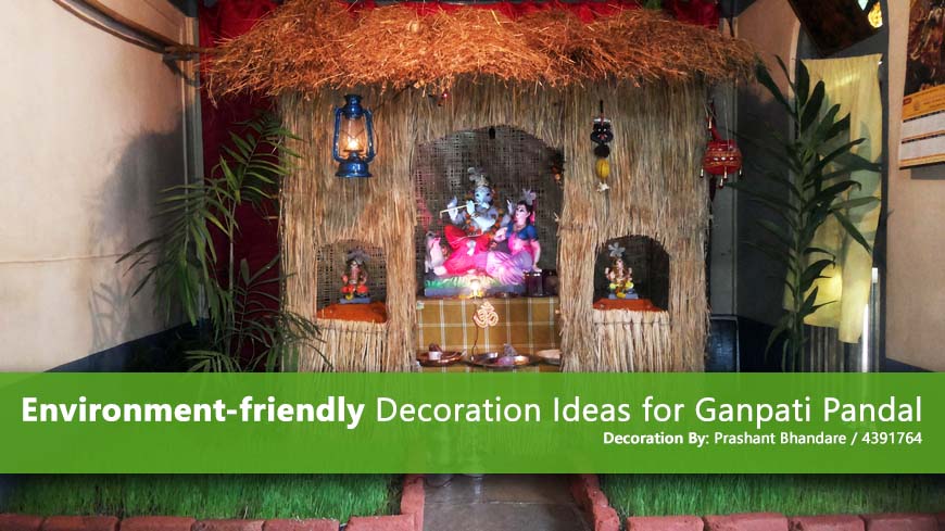 ganpati friendly eco decoration ganesh pandal puja decorate tv ways creative bamboo decorations chaturthi festival decor paper environment handmade